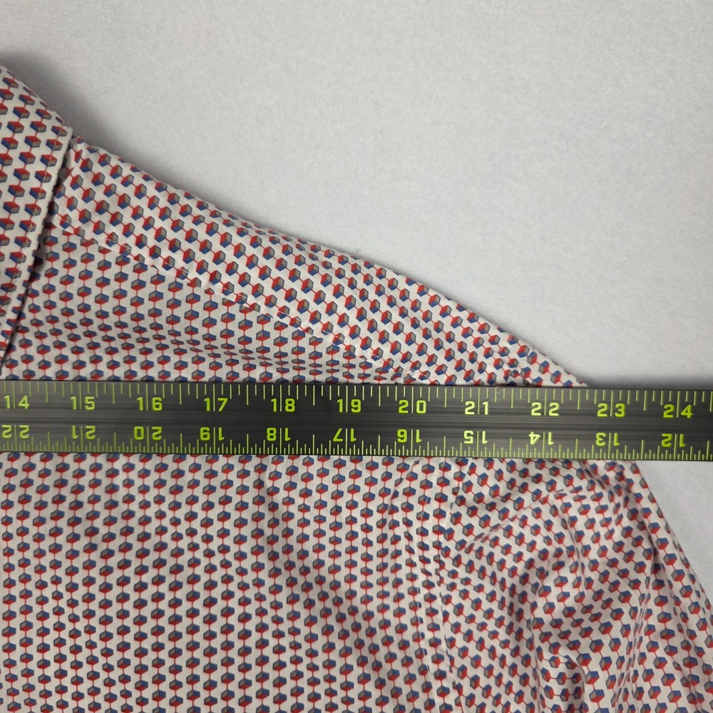 Perry Ellis Mens Button Down Shirt 2X Geometric Print 100% Cotton Casual Comfort - Picture 10 of 12